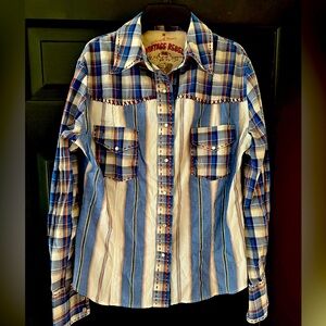 The Vintage Rebel Ranch Wear Pearl Snap Long Sleeve Shirt